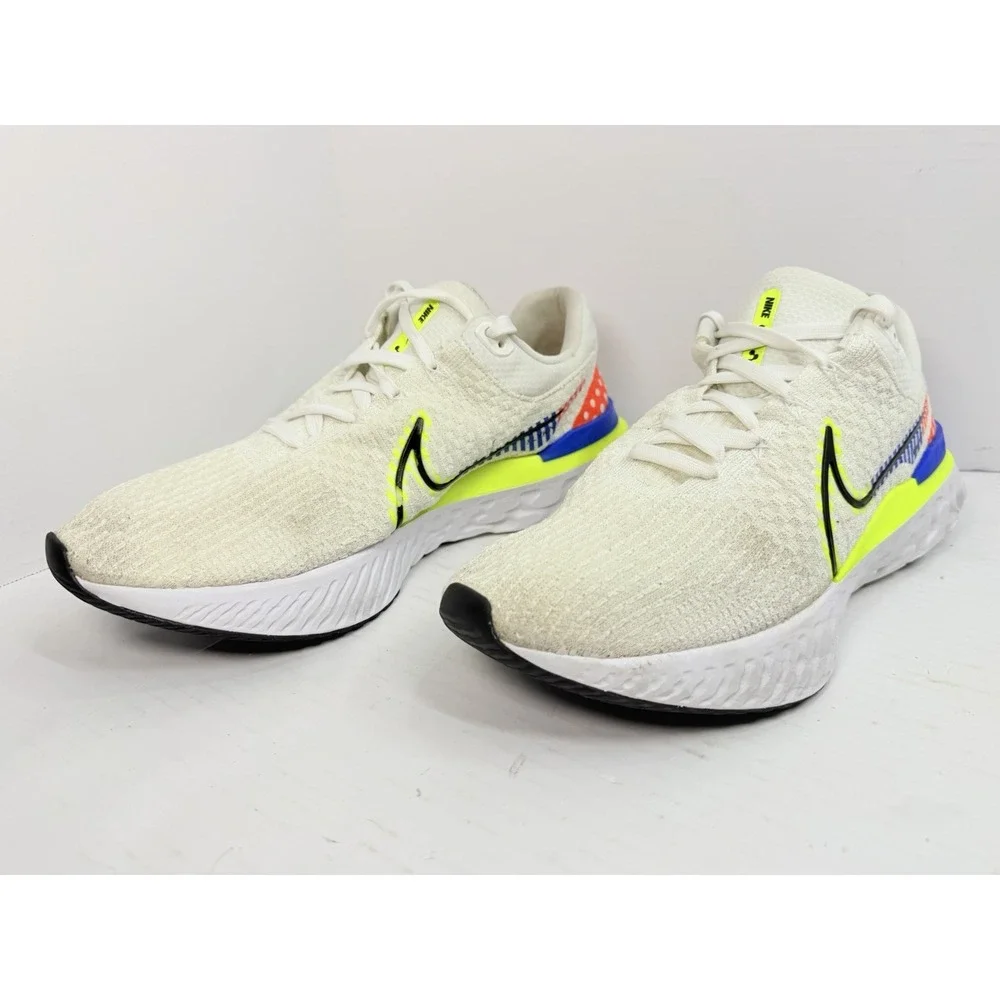 Nike React Infinity Run Flyknit 3 Premium Men's 13 White Volt DX1629-100